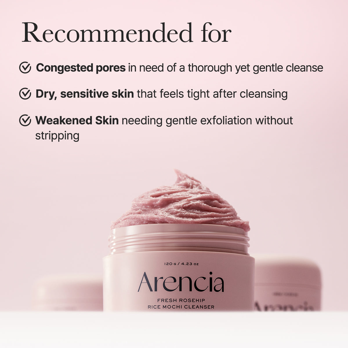 Arencia Fresh Rosehip Rice Mochi Cleanser