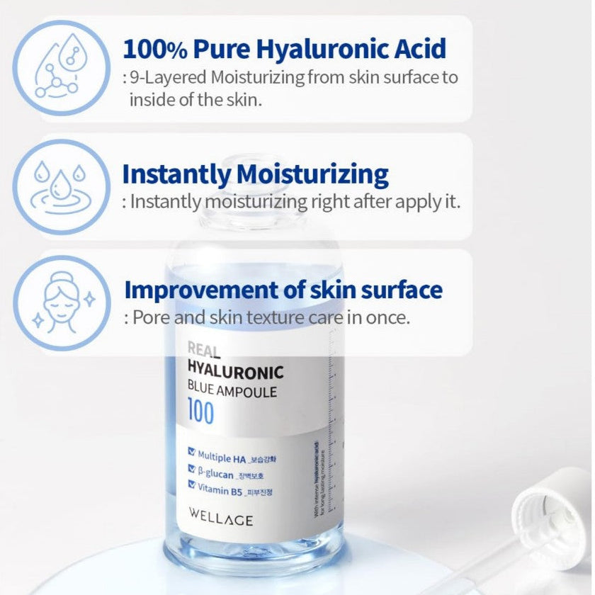 WELLAGE Real Hyaluronic Blue 100 Ampoule