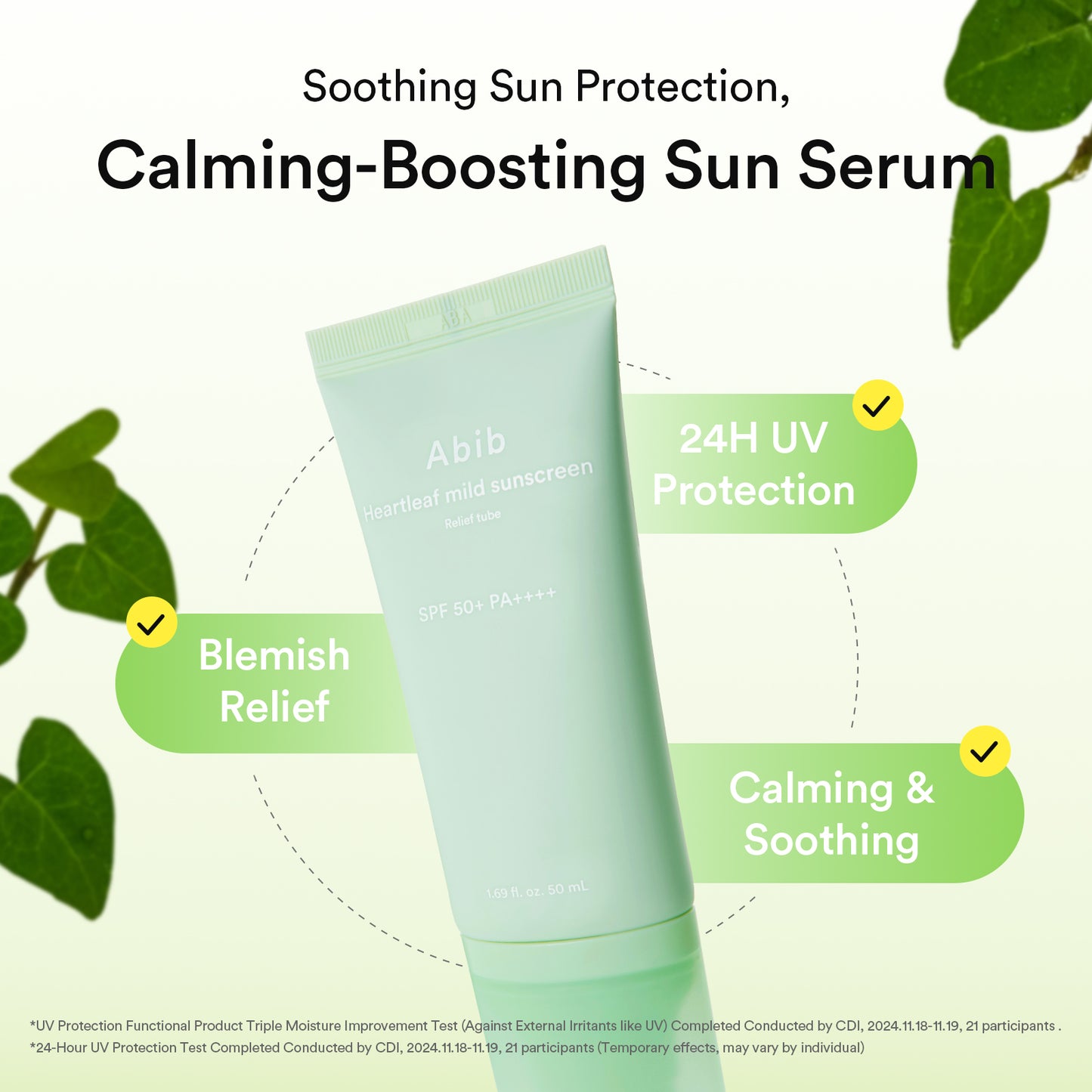 Abib Heartleaf Mild Sunscreen Relief Tube SPF50+ PA++++