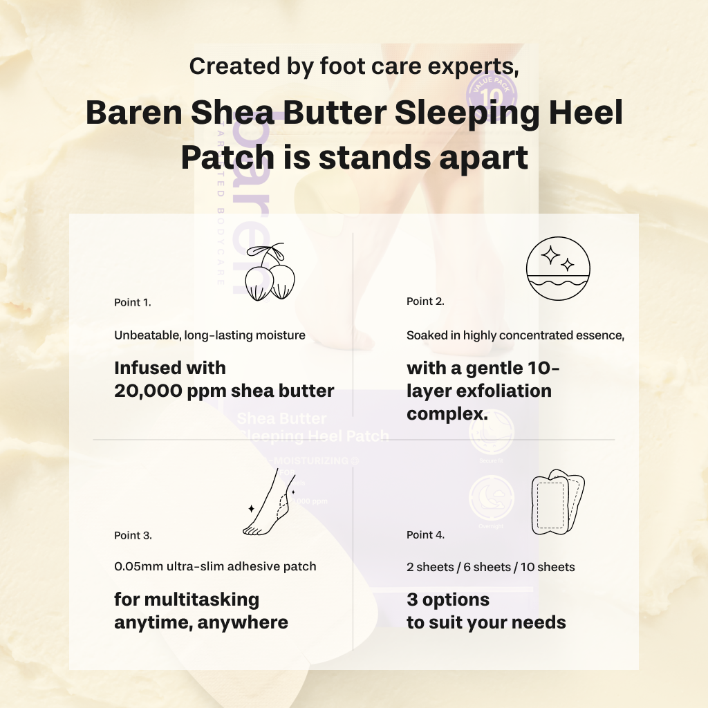 BAREN Shea Butter Sleeping Heel Patch (10ea)