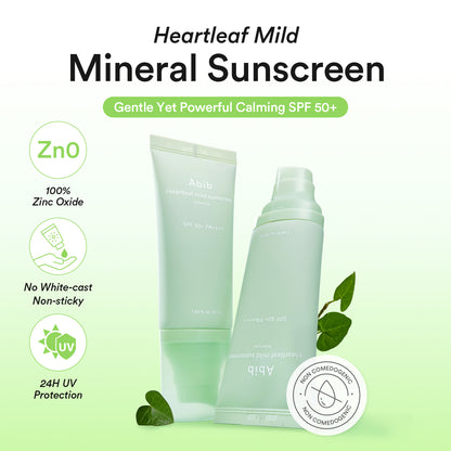 Abib Heartleaf Mild Sunscreen Relief Tube SPF50+ PA++++