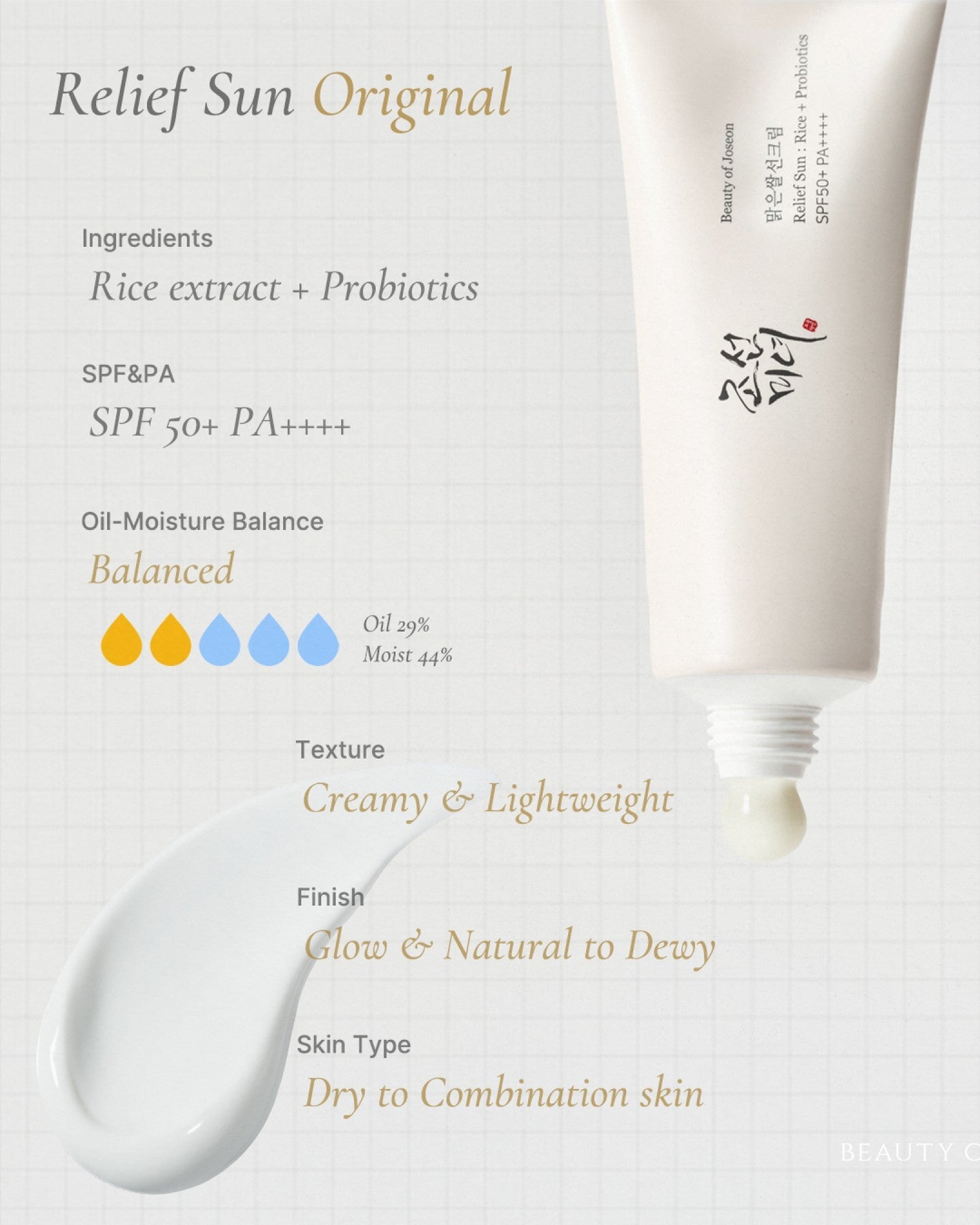 BEAUTY OF JOSEON Sun Aqua-fresh Rice+B5 SPF50+ PA++++