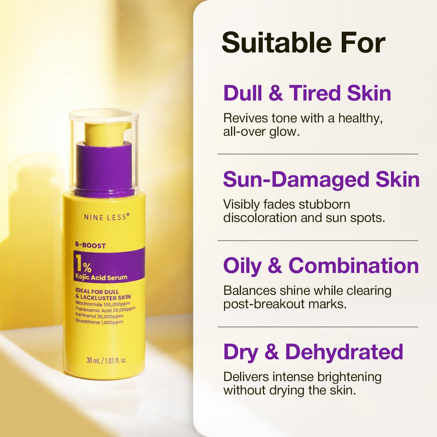 NINELESS B-Boost 1% Kojic Acid Serum