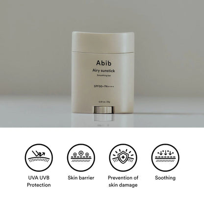 Abib Airy Sunstick Smoothing Bar SPF50+ PA++++